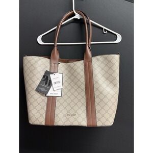 New Nine West Kole  2 in 1 Tote +Pouch Convertible Mahogany Brown Tote Bag